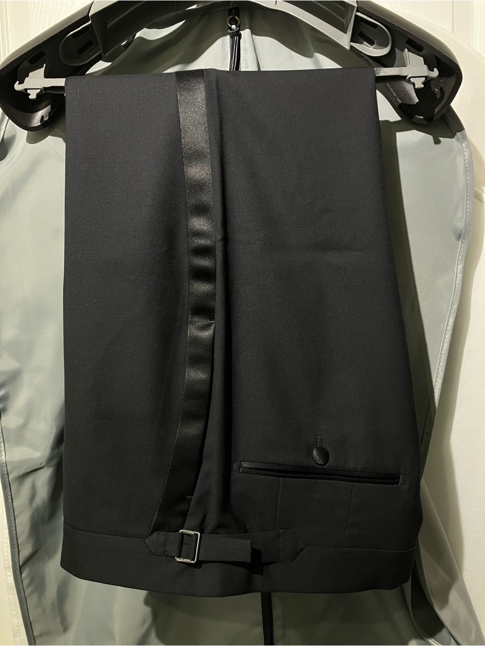 Tom Ford Black Formal Tuxedo Trousers Wool Satin Silk